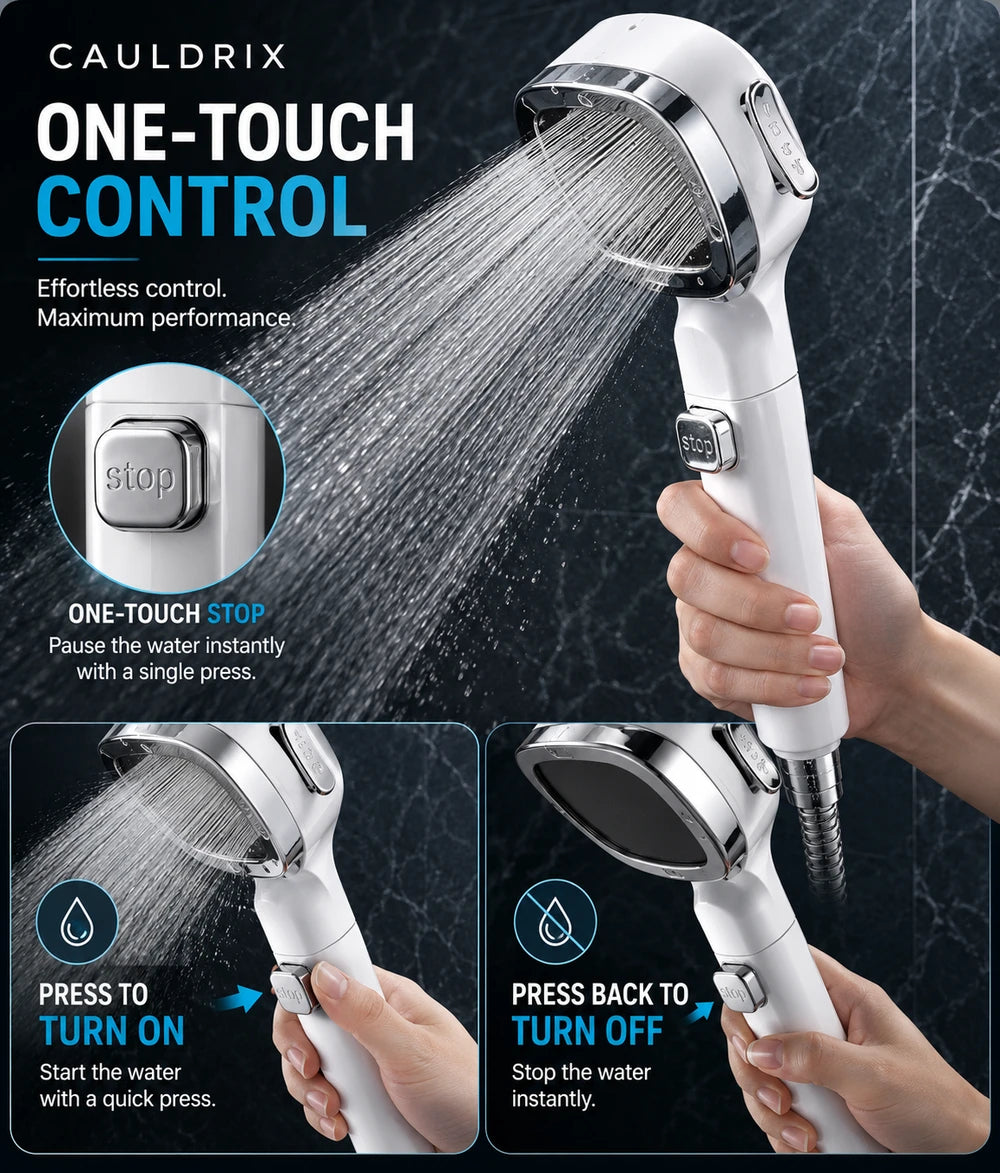 Cauldrix™ HydroForce High Pressure Shower Head  Upgrade your daily shower with powerful water pressure and a cleaner, more refreshing rinse.