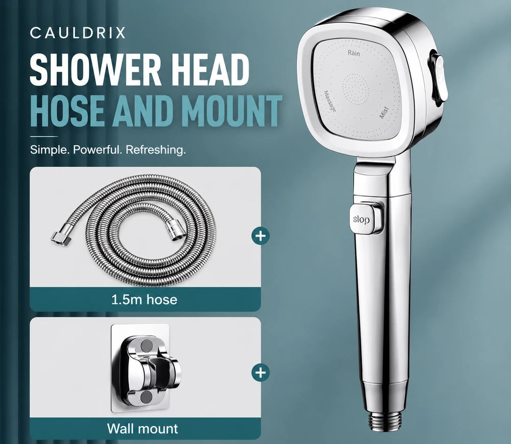 Cauldrix™ HydroForce High Pressure Shower Head  Upgrade your daily shower with powerful water pressure and a cleaner, more refreshing rinse.