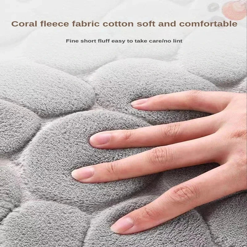 Cauldrix™ CloudStep Cobblestone Memory Foam Bath Mat – Quick-Dry & Non-Slip Bathroom Rug