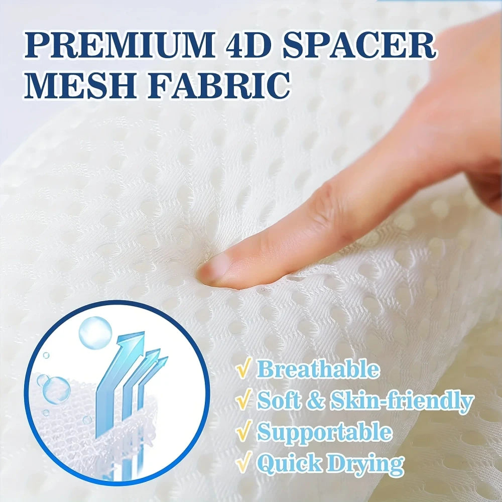 Cauldrix™ SpaCloud Luxury Bath Pillow with 3D Air Mesh | Non-Slip Suction Cups, Neck & Back Support,