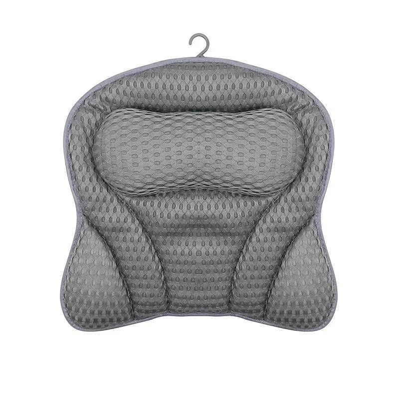 Cauldrix™ SpaCloud Luxury Bath Pillow with 3D Air Mesh | Non-Slip Suction Cups, Neck & Back Support,