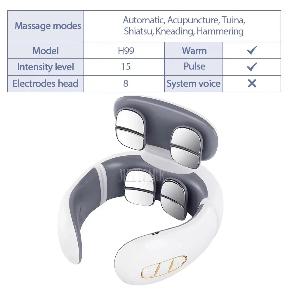 Cauldrix™ PulseRelief Pro – Wireless TENS Neck & Shoulder Massager with Heat