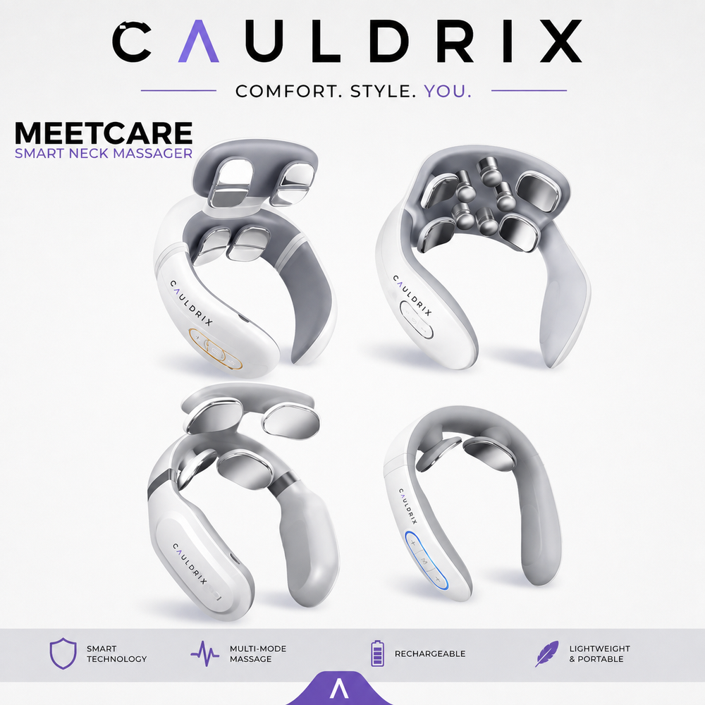 Cauldrix™ PulseRelief Pro – Wireless TENS Neck & Shoulder Massager with Heat