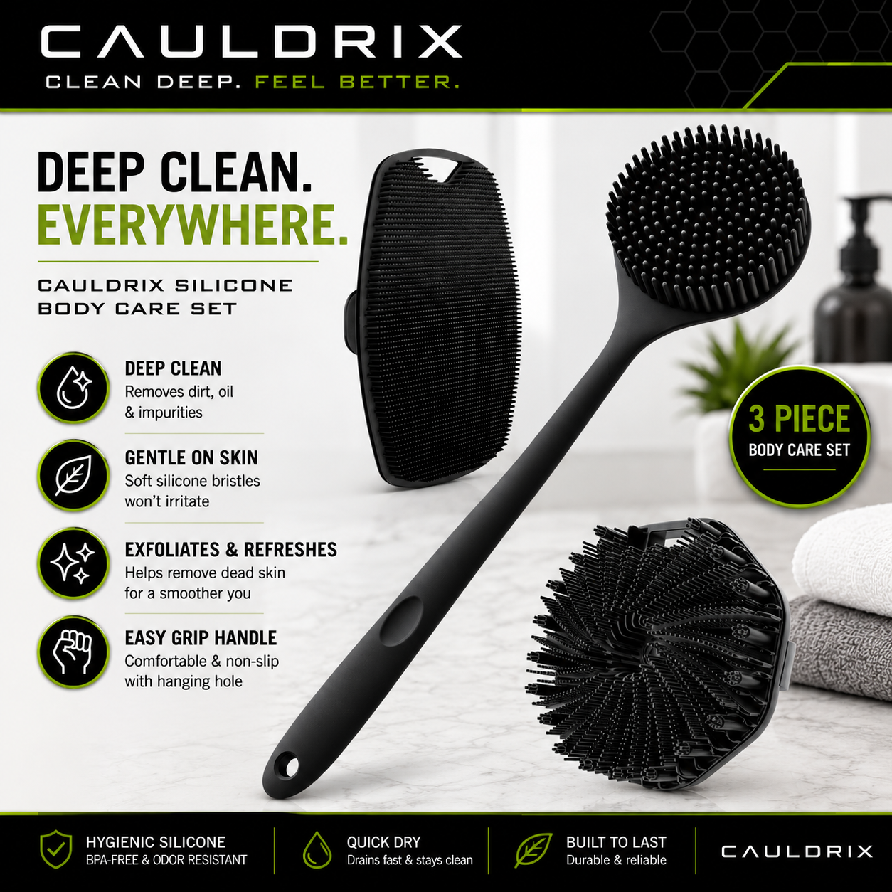 Cauldrix™ ForgeScrub 1-4 Silicone Face & Body Brush