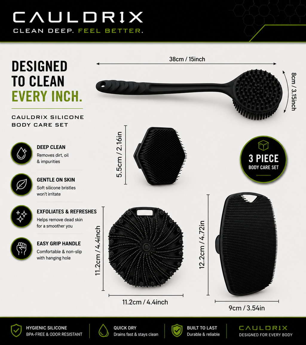 Cauldrix™ ForgeScrub 1-4 Silicone Face & Body Brush