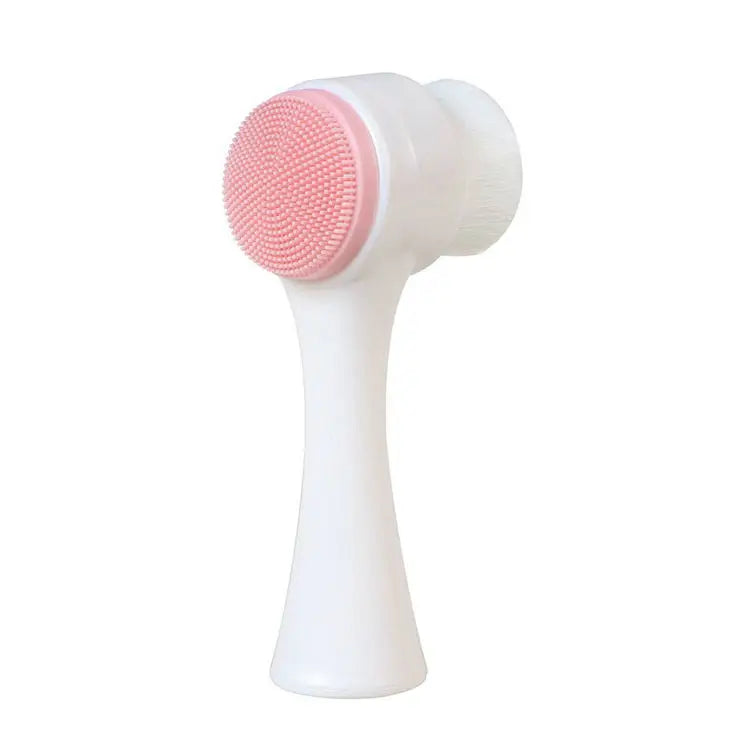 Cauldrix™ PureGlow 3D Double-Sided Silicone Facial Cleansing Brush | Soft Bristles, Gentle Exfoliation & Facial Massage
