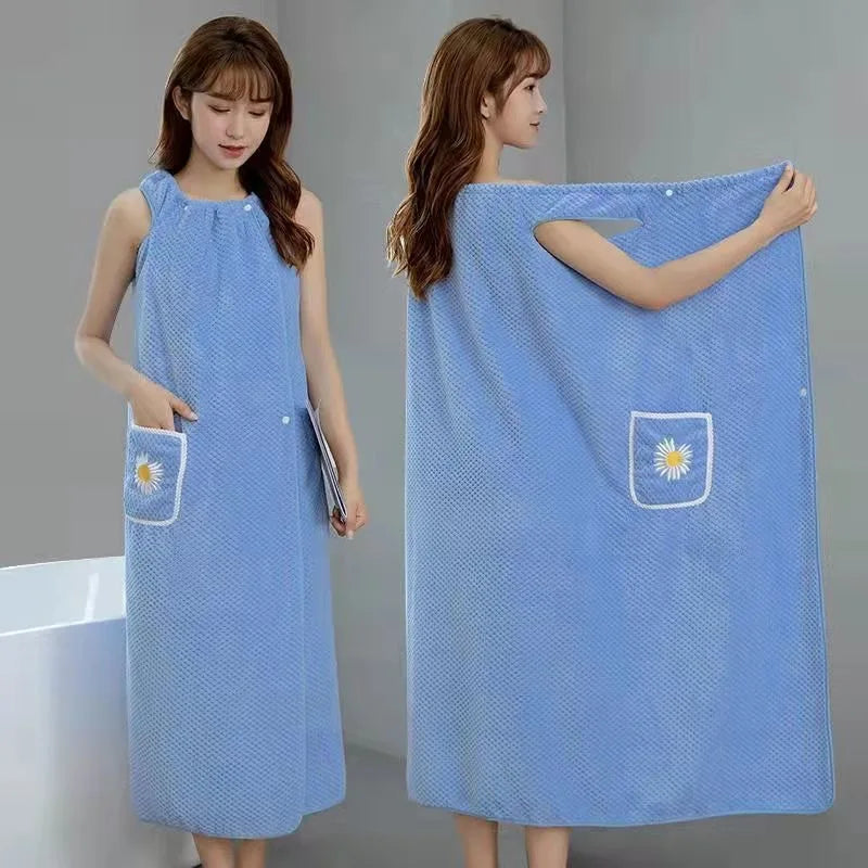 Cauldrix™ CloudWrap Wearable Bath Towel – Soft, Quick-Dry Spa Robe