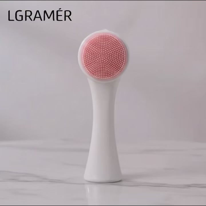 Cauldrix™ PureGlow 3D Double-Sided Silicone Facial Cleansing Brush | Soft Bristles, Gentle Exfoliation & Facial Massage